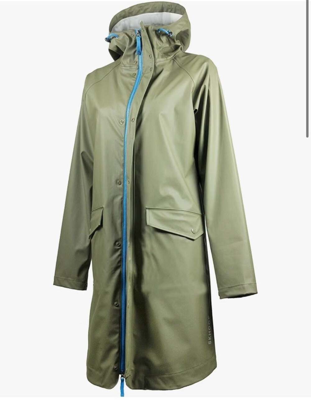 Skhoop Ginny Hooded Raincoat Scandinavian Coat Medium Green
